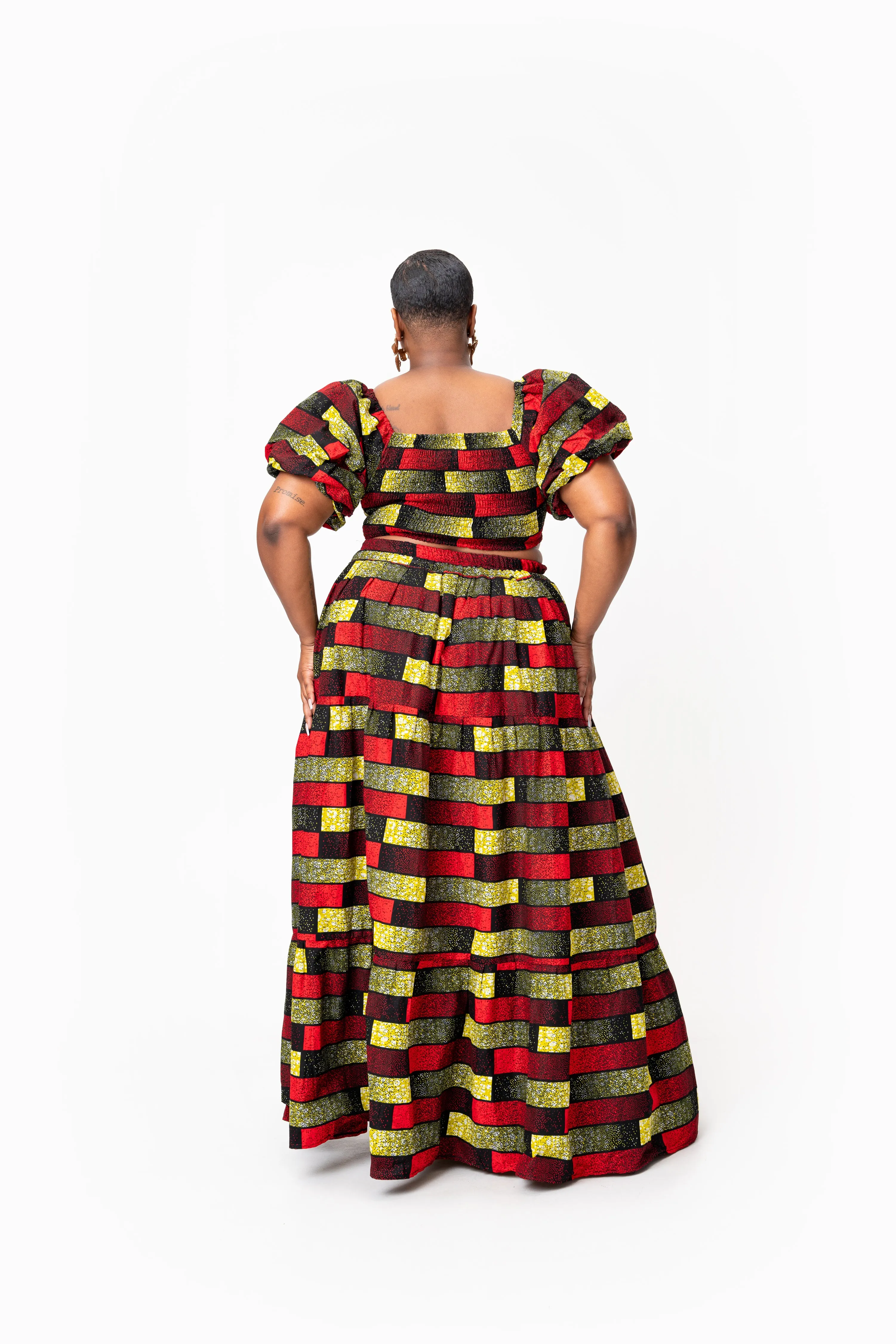 NAYA Tiered African Print Maxi Skirt