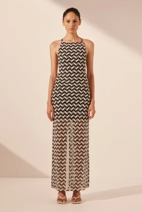 NOOR HIGH NECK MAXI DRESS