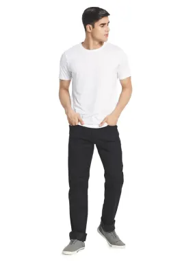 Octave Men Black Clean Look Mid Rise Jeans