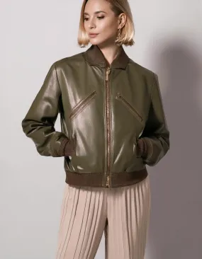 Olive Luxe Bomber Jacket