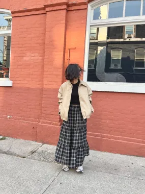 PASHA Plaid maxi skirt