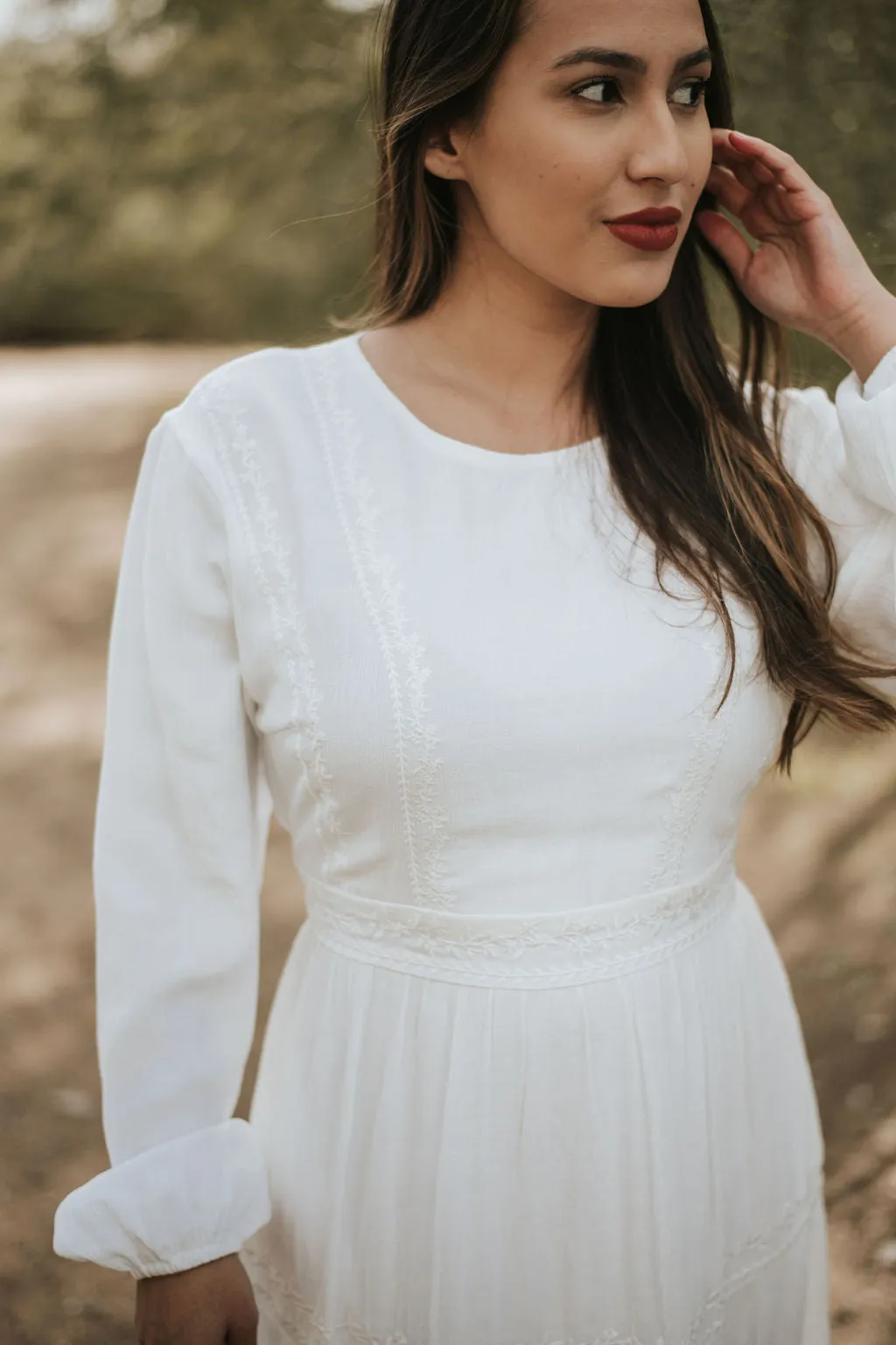 Petite Rosalee Dress-White