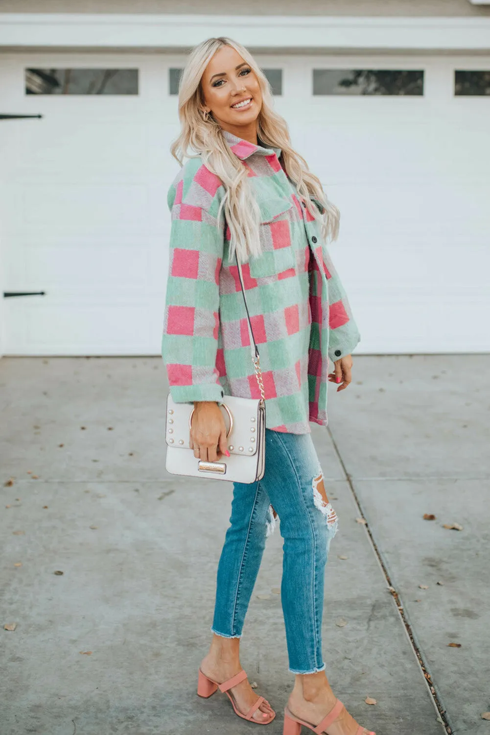 Plaid Pattern Oversized Shacket