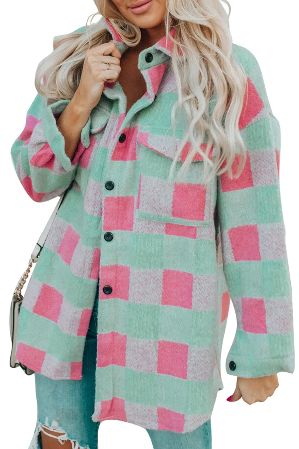 Plaid Pattern Oversized Shacket