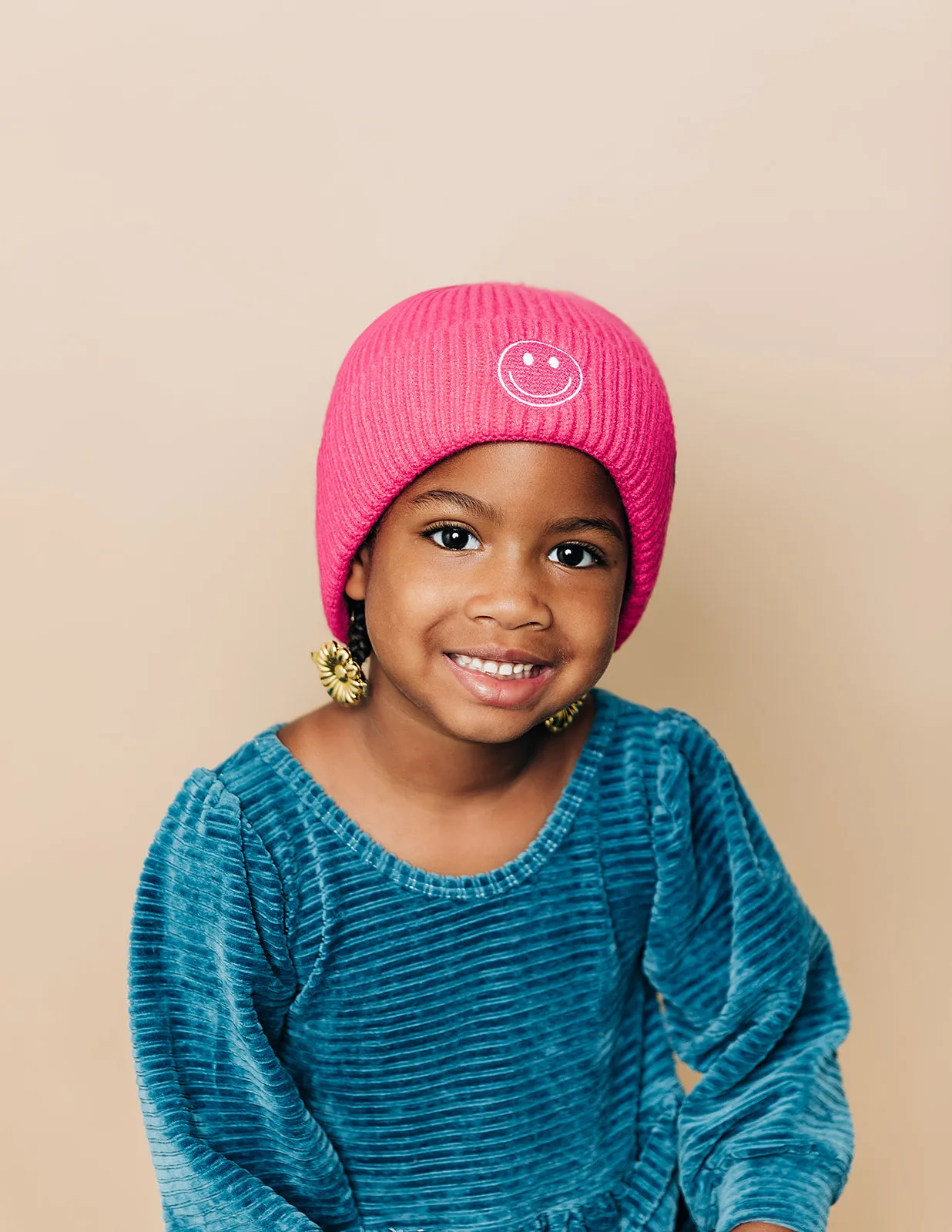 Polar Blue Smiley Beanie