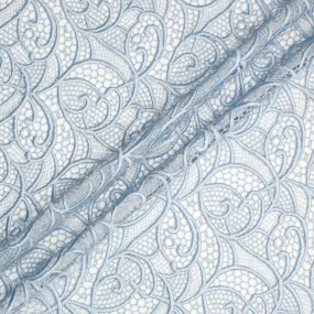 Powder Blue Cotton Blend Guipure Lace