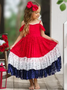 Prettiest Little Patriot Lace Maxi Dress