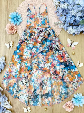 Pretty Petal Floral Sunset Tiered Dress