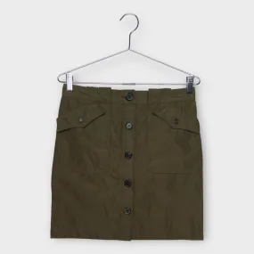 Proenza Schouler Khaki Nylon Button Up Skirt