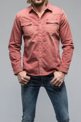 Ranger Colored Denim Snap Shirt In Terracotta