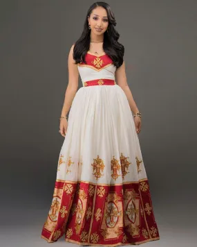 Red Stunning Wedding Habesha Dress Style Habesha Kemis Design Habesha Libs