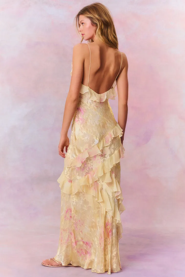 Rialto Floral Chiffon Maxi Dress