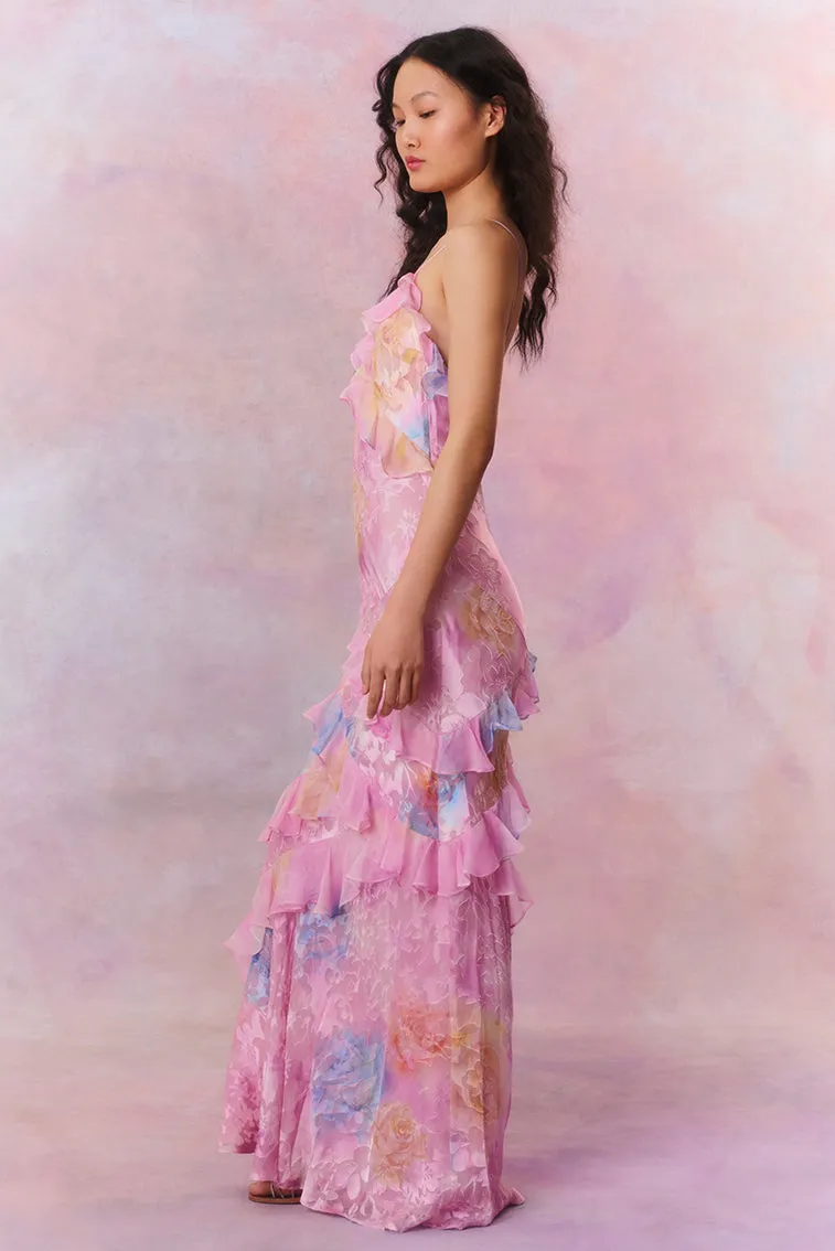 Rialto Floral Chiffon Maxi Dress