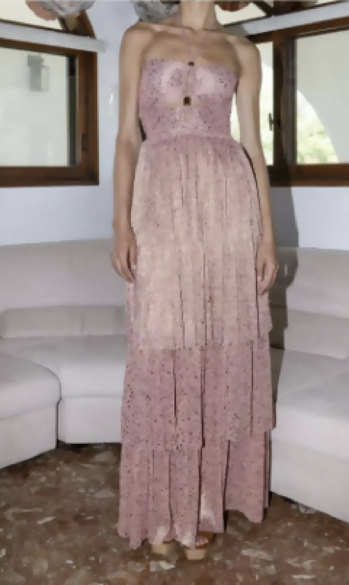 Sabina musayev pink maxi dress