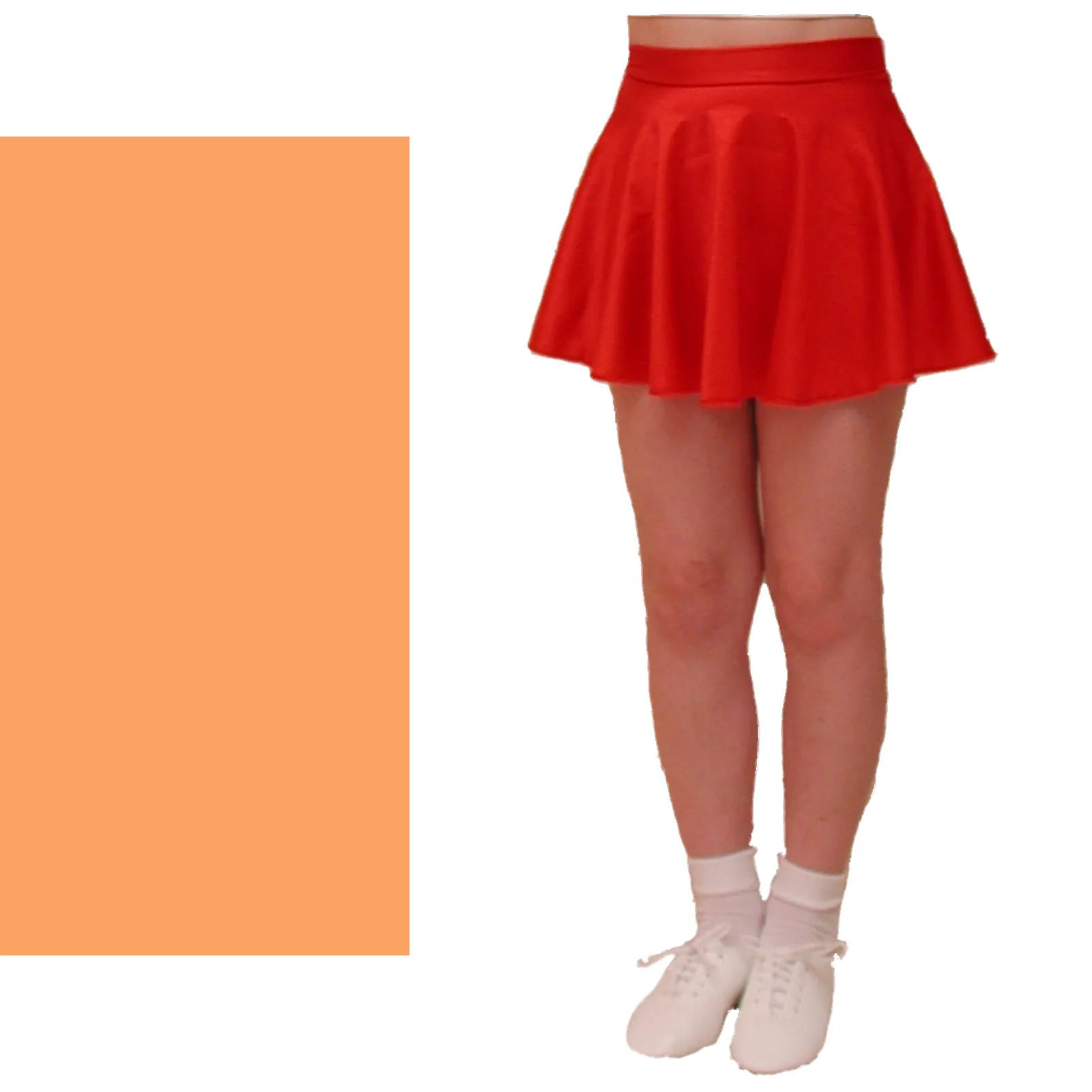 SALE - ECS - LYCRA SHORT LENGTH CIRCULAR DANCE SKIRT - PEACH - SIZE SMALL