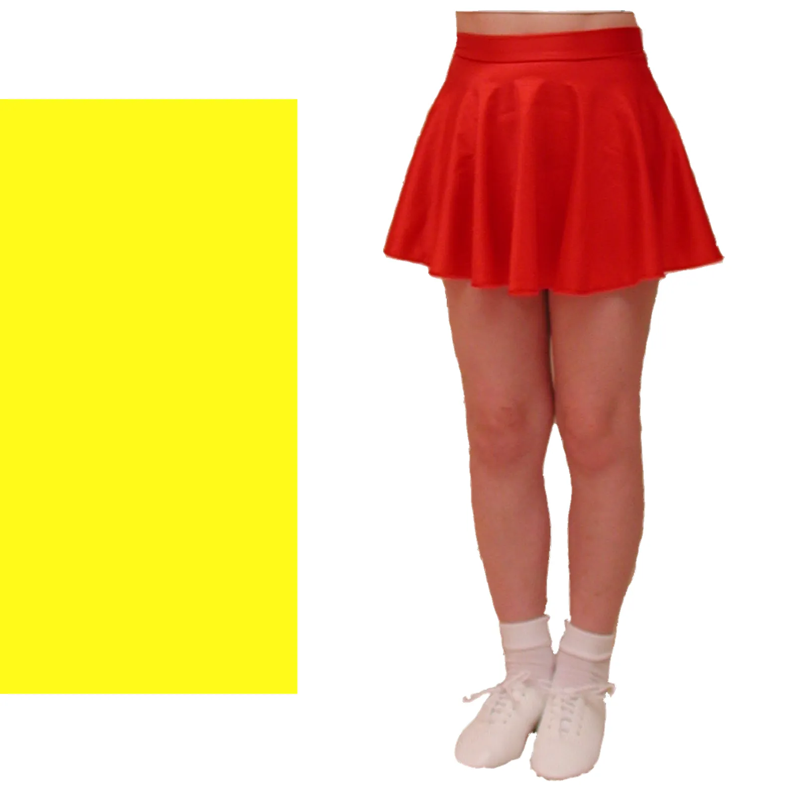 SALE - ECS - LYCRA SHORT LENGTH CIRCULAR DANCE SKIRT - YELLOW