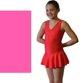 SALE - KATIE - LYCRA SKIRTED LEOTARD - FLUORESCENT PINK SIZE 1