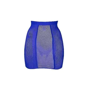 Shots Le Desir High-Waist Fishnet Skirt Blue