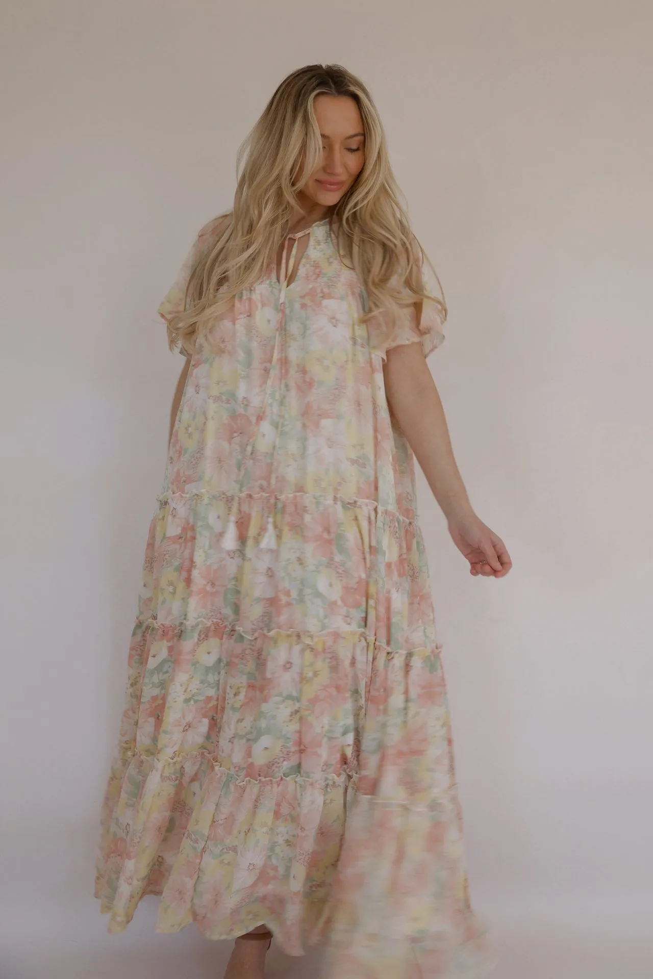 Spring Blooms Maxi Dress - Pink