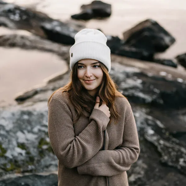 Superyellow Norden Black Merino Wool Beanie (Unisex)