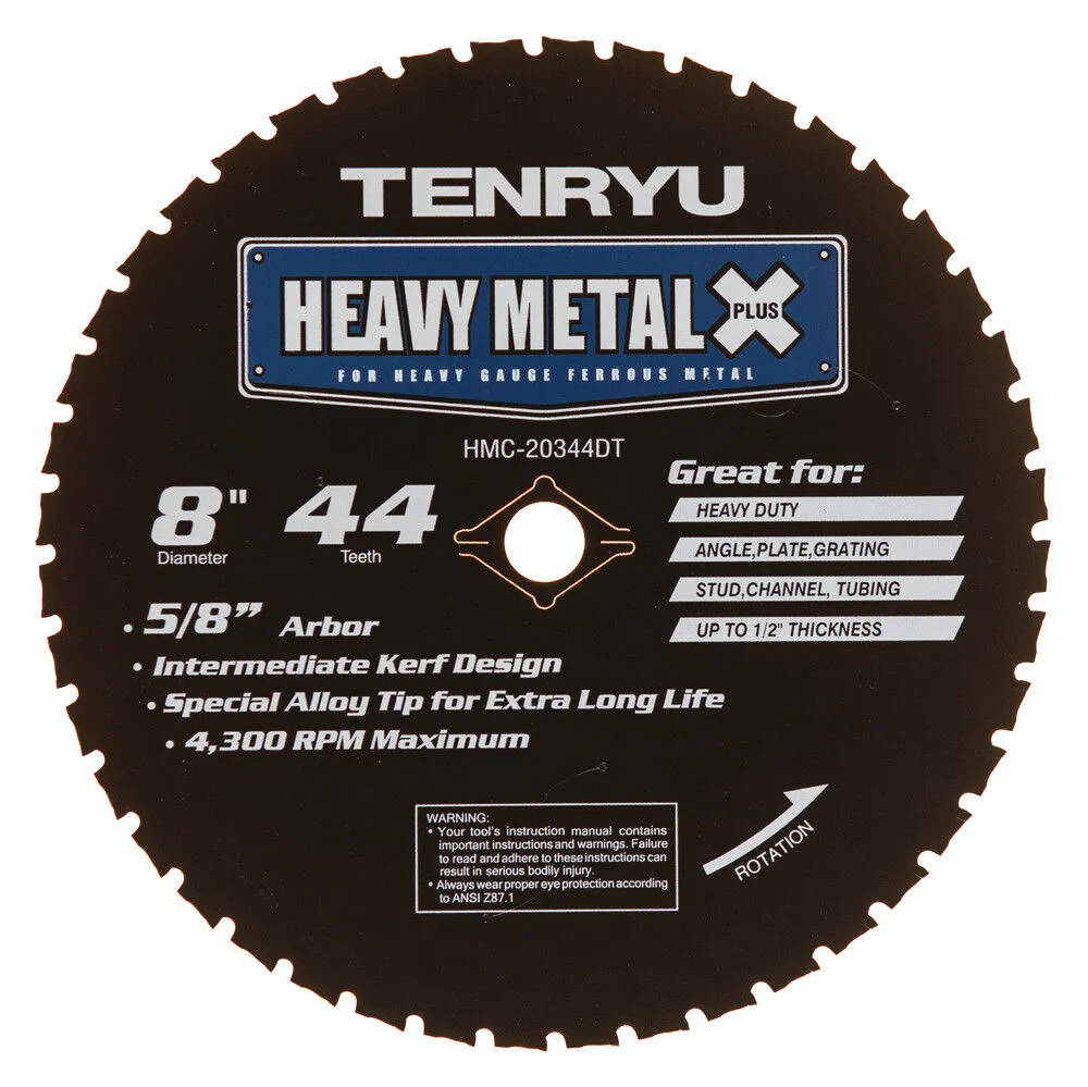 Tenryu HMC-20344DT Heavy Metal Plus X Series 8" Saw Blade