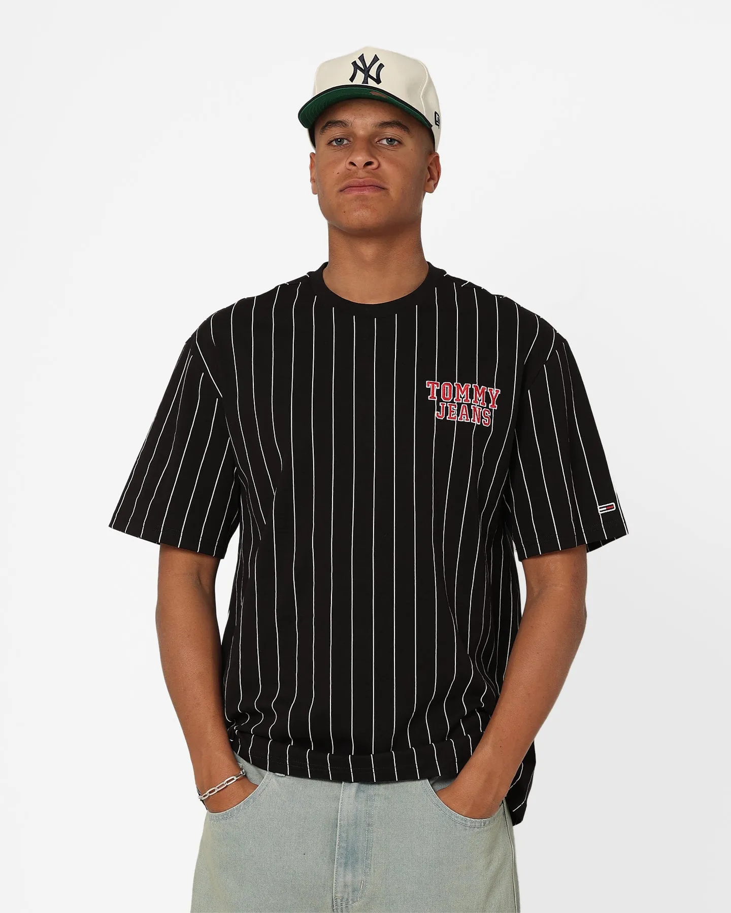 Tommy Jeans Pinstripe T-Shirt Black