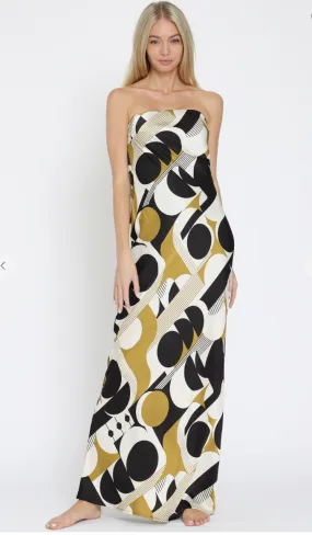 Tube Tie Back Cowl Back Waisted Maxi