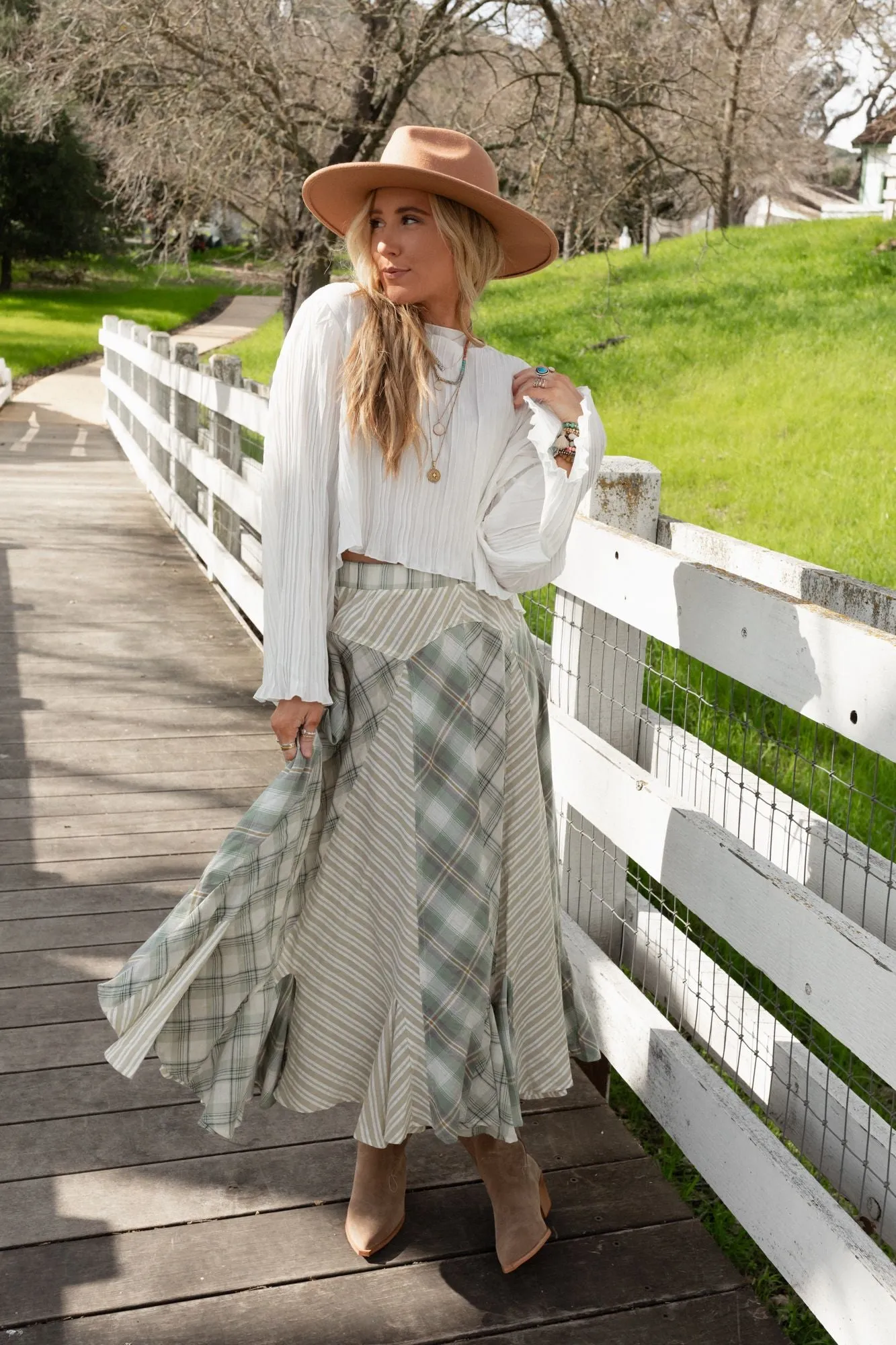 Twirl With Us Maxi Skirt - Sage