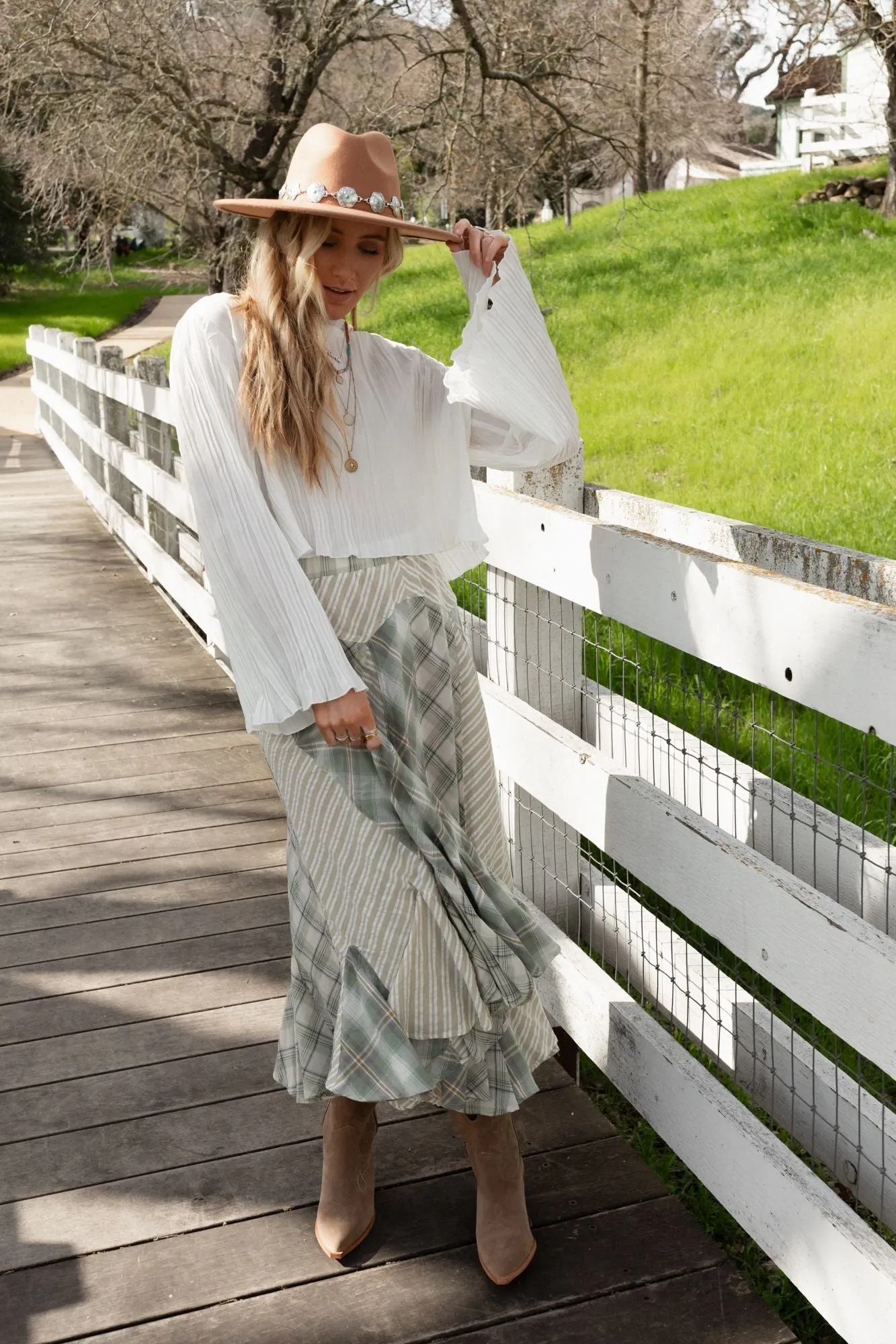 Twirl With Us Maxi Skirt - Sage