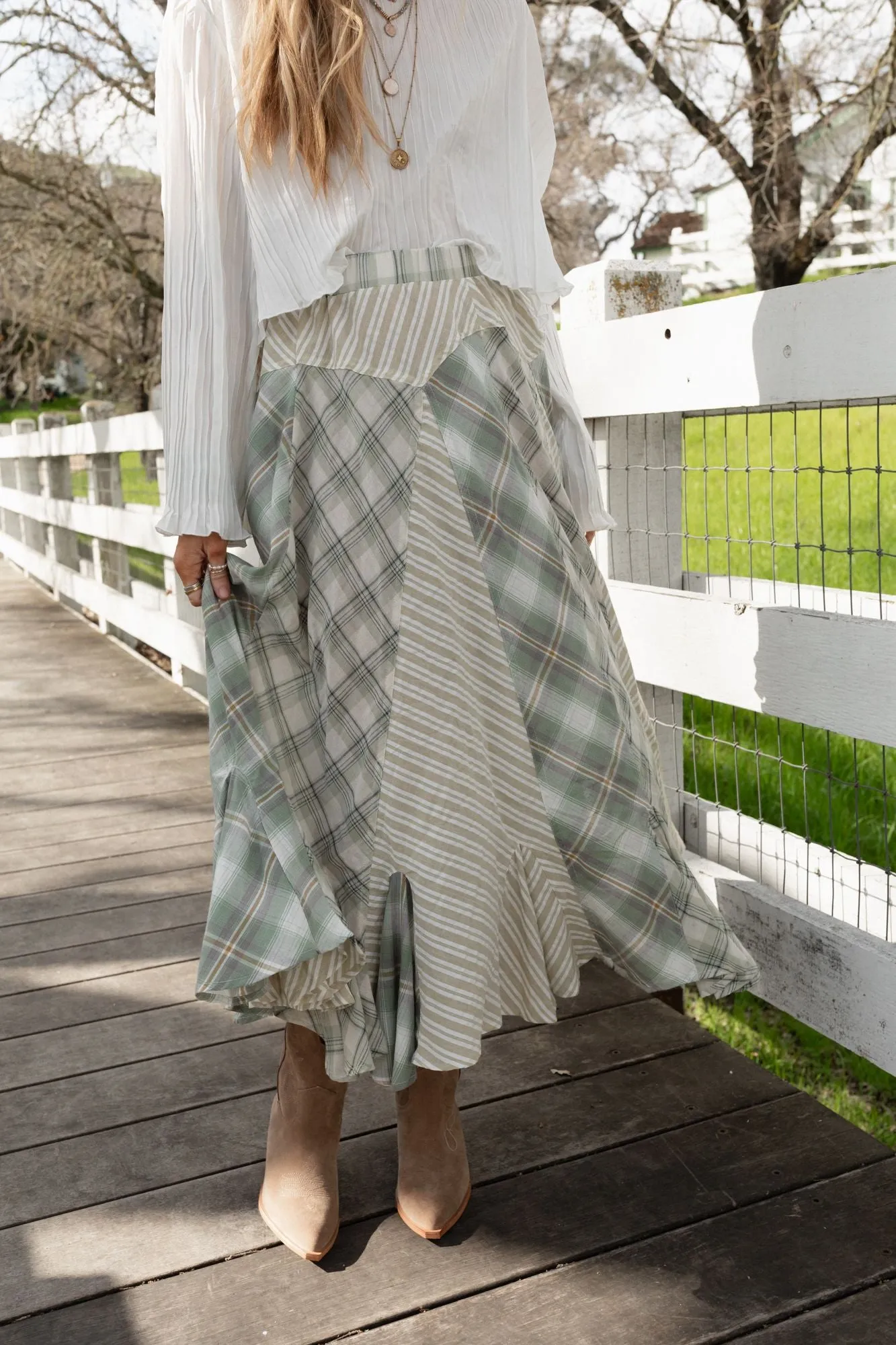 Twirl With Us Maxi Skirt - Sage