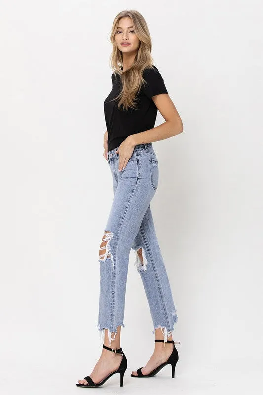 Vervet Super High Rise 90's Straight Crop Jeans