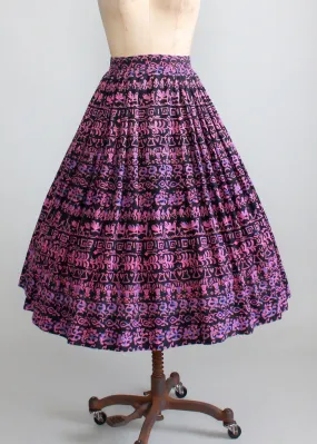 Vintage 1950s Peck & Peck Symbols Full Skirt