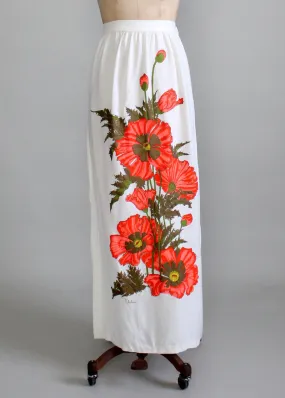 Vintage Late 1960s Shaheen Floral Maxi Skirt