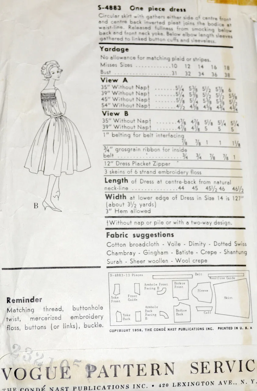 Vintage Vogue special design pattern S4883 party dresses