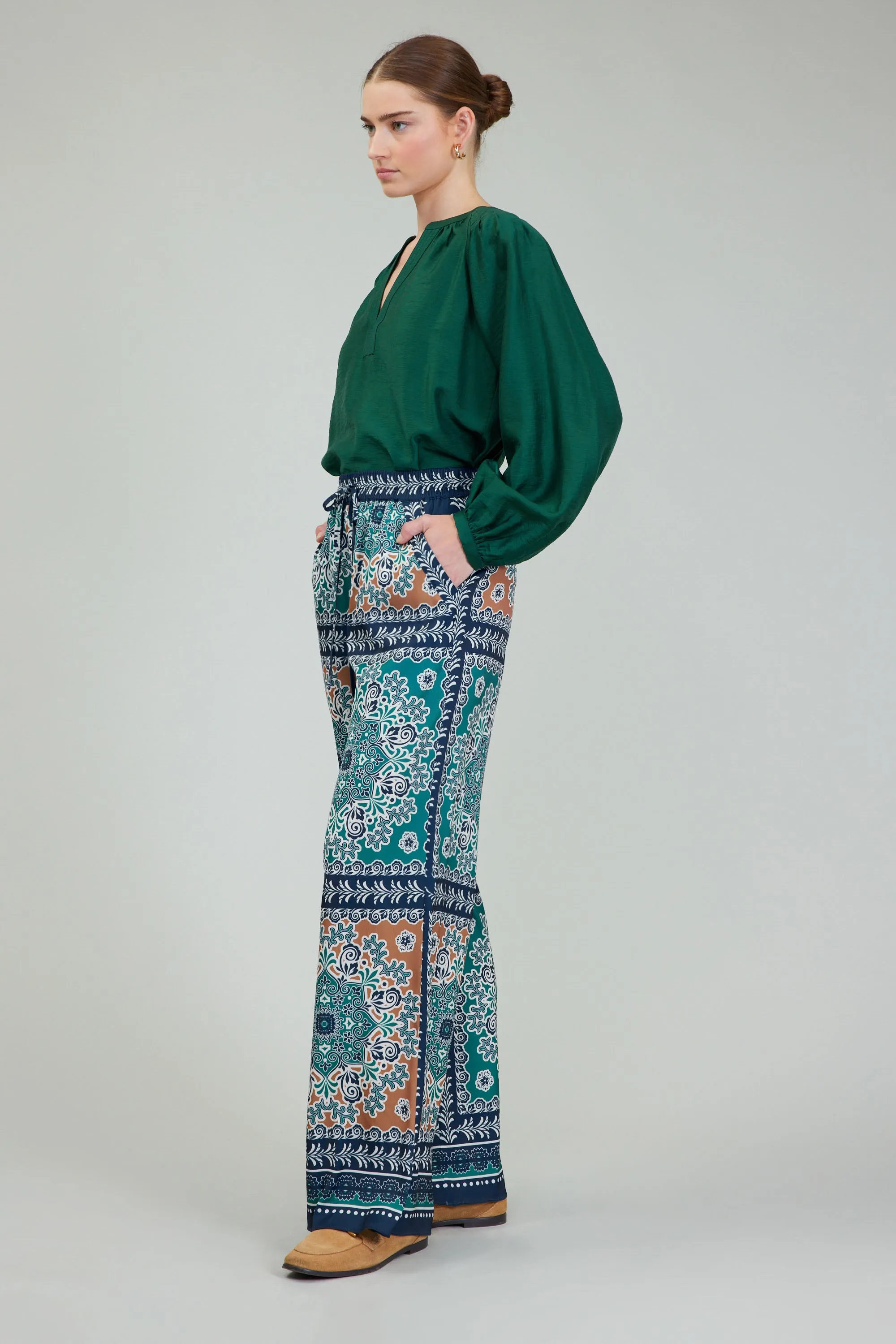 Wide Leg Bordered Pants